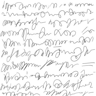 Klasik el yazısı mektubu. El yazısı karalama sözcükleri, retro okunamaz metin, lorem mektubu, antika sahte el yazması, klasik Lorem ipsum metin deseni.