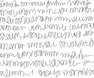 Klasik el yazısı mektubu. El yazısı karalama sözcükleri, retro okunamaz metin, lorem mektubu, antika sahte el yazması, klasik Lorem ipsum metin deseni.