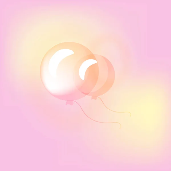 Işık Arkaplanındaki Basit Uçan Balon Simgesi — Stok Vektör