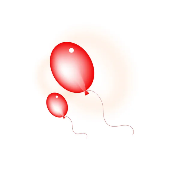 Enkel Flyga Ballong Ikon Ljus Bakgrund — Stock vektor