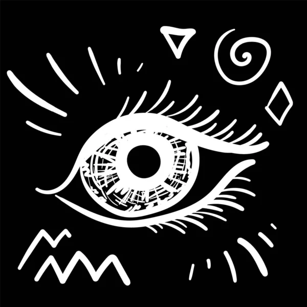 Ikona Očí Izolována Optický Piktogram Oční Silueta Symbol Oka Zobrazení — Stockový vektor