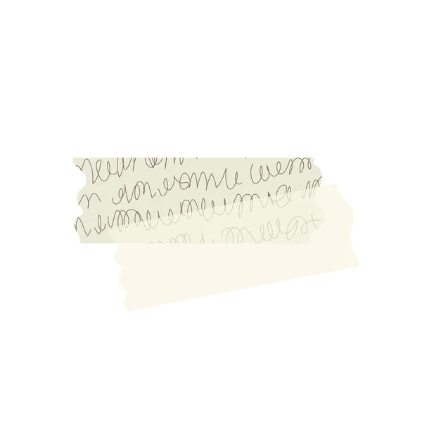 古いミニ和紙テープストリップ ヴィンテージシェブロンテープ 古い文字接着ストリップ レトロマスキングウォッシュテープ孤立 — ストックベクタ