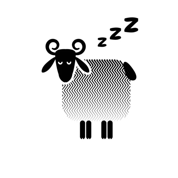 Zzz Schafe Symbol Schnarchen Symbol Zzzz Piktogramm Schnarchen Zeichen Schlaf — Stockvektor