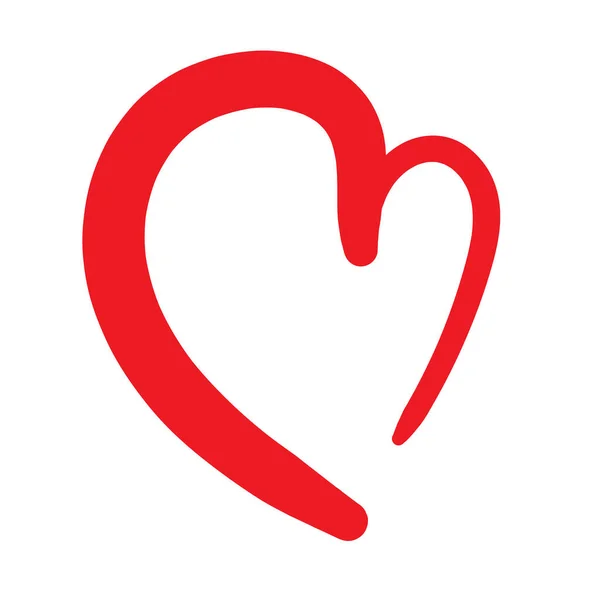 Coração Desenhado Mão Amor Forma Doodle Símbolo Scribble Coração Vetor — Vetor de Stock
