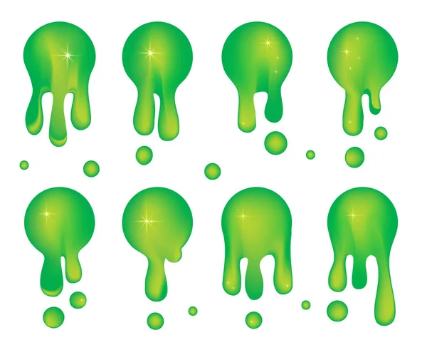 Yeşil Balçık Ikonu Sümük Damlası Sümük Damlası Toksik Yapışkan Madde — Stok Vektör