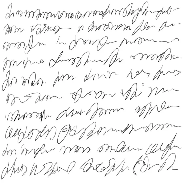 Βίντατζ Γραφικό Γράμμα Χειρόγραφη Scribble Λέξεις Ρετρό Δυσανάγνωστο Κείμενο Lorem — Διανυσματικό Αρχείο