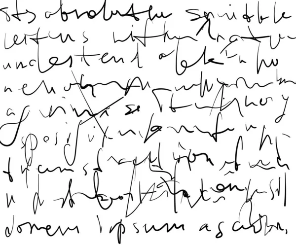 Lettera Scrittura Vintage Scrittura Mano Parole Scarabocchiate Testo Retrò Illeggibile — Vettoriale Stock