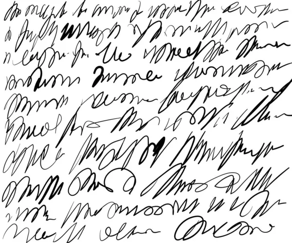Lettre Manuscrite Vintage Écriture Main Gribouillis Mots Texte Rétro Illisible — Image vectorielle