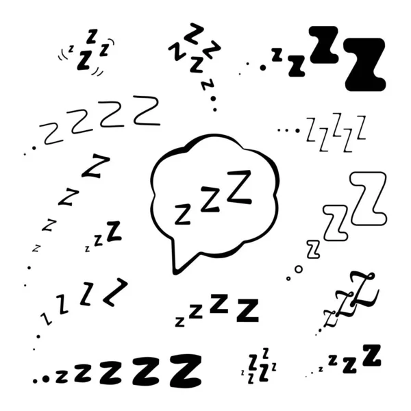 Icoana Zzz Sforăit Simbol Pictogramă Zzzz Sforăit Semn Somn Sunet — Vector de stoc