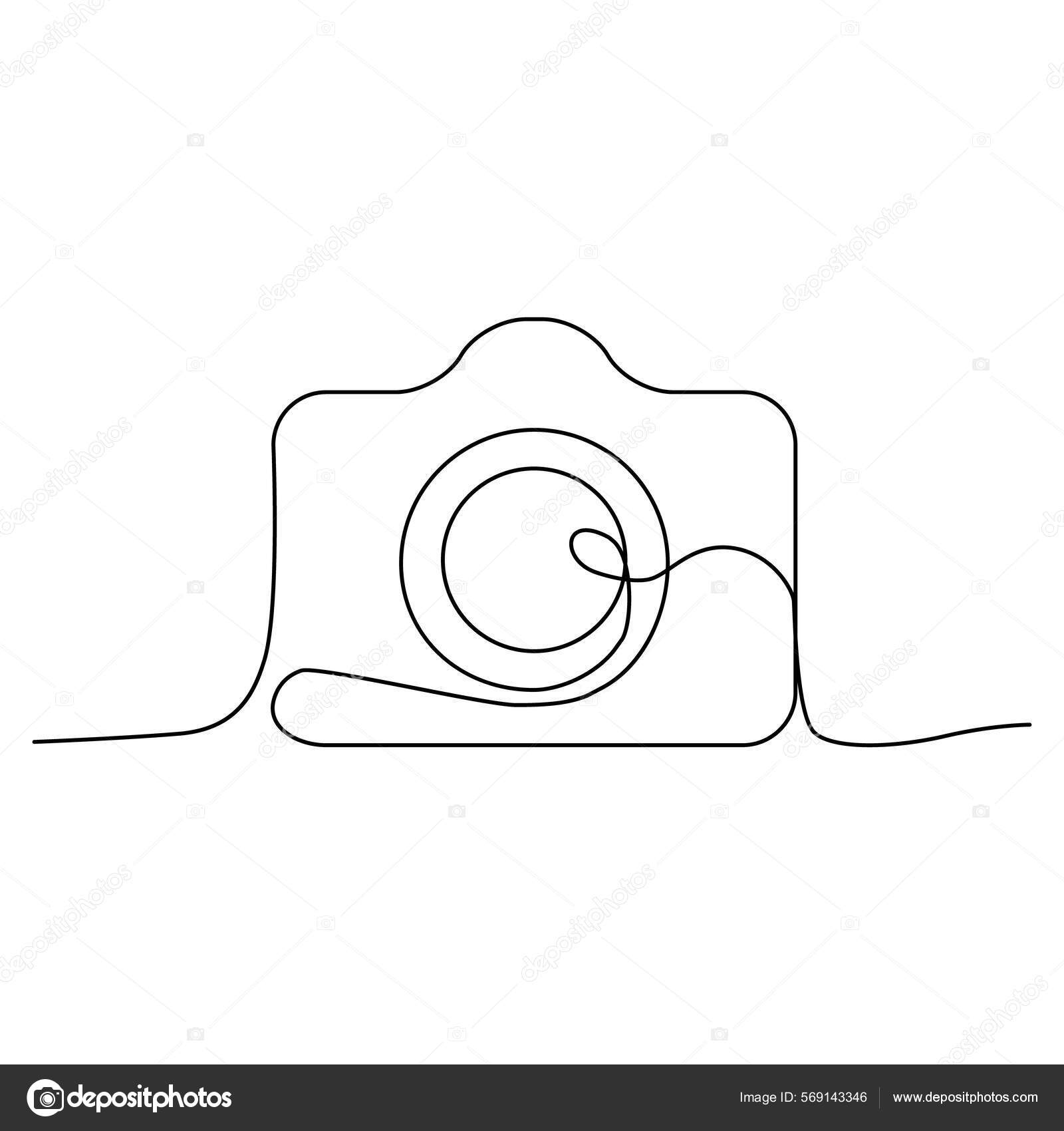 Png Camara Fotografica En Linea Línea Dibujo Cámara Fotos Icono Foto Solo  Dibujo Esquema Cámara, image size:1600x1700