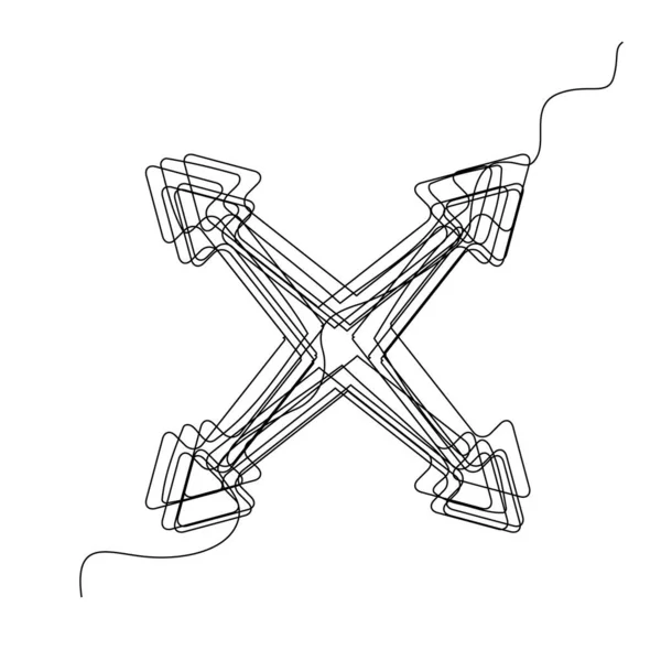 Zeichenpfeil Einfaches Zeichenrichtungssymbol Zeiger Für Die Linienkunst Kontinuierliche Monolinzeichnung Ein — Stockvektor