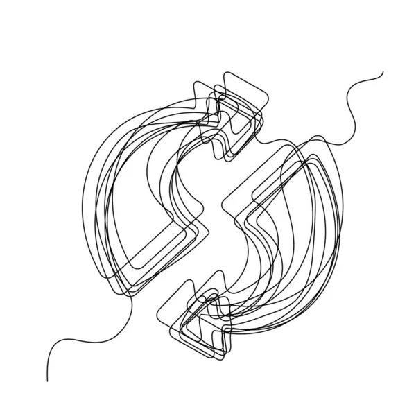 Zeichenpfeil Einfaches Zeichenrichtungssymbol Zeiger Für Die Linienkunst Kontinuierliche Monolinzeichnung Ein — Stockvektor