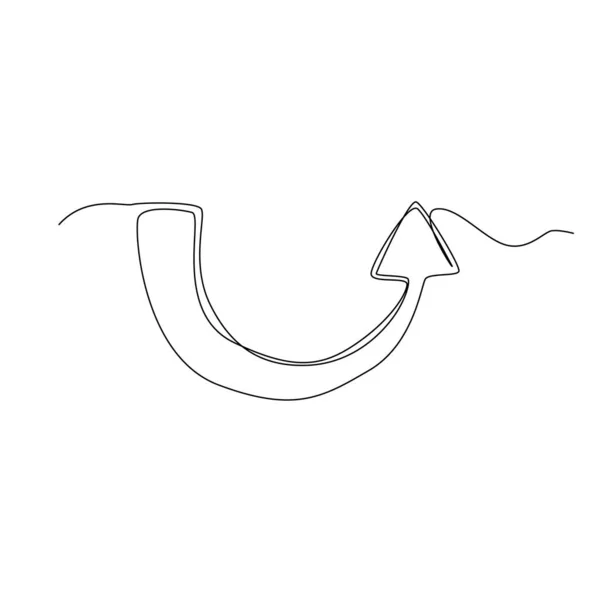Zeichenpfeil Einfaches Zeichenrichtungssymbol Zeiger Für Die Linienkunst Kontinuierliche Monolinzeichnung Ein — Stockvektor