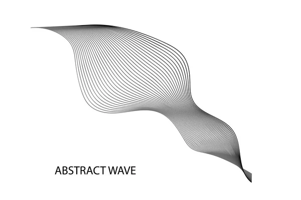 Abstraktes Wellenmuster Wellenförmiger Dünner Linienrand Schallwellenlinien Streifenbewegung — Stockvektor