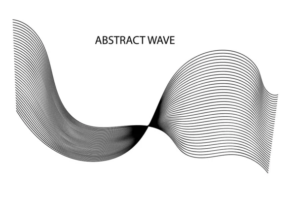 Abstraktes Wellenmuster Wellenförmiger Dünner Linienrand Schallwellenlinien Streifenbewegung — Stockvektor