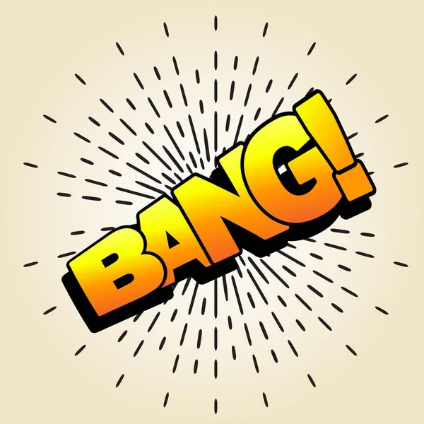 Sms Bang Efeito Explosão Palavra Cómica Bang Lettering Estampa Surpresa — Vetor de Stock