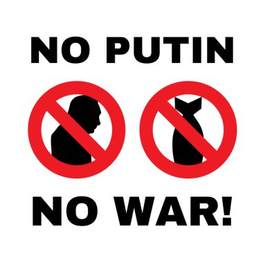 Putin yok, bomba ikonlu savaş bayrağı yok ve Rusya diktatörünün profili var.