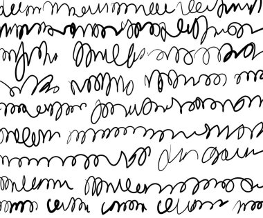 Klasik el yazısı mektubu. El yazısı karalama sözcükleri, retro okunamaz metin, lorem mektubu, antika sahte el yazması, klasik Lorem ipsum metin deseni.