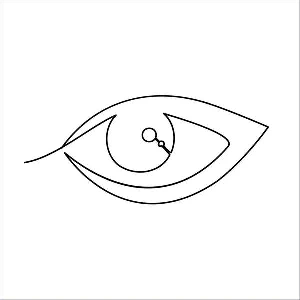 Lijn Tekening Oog Ikoon Single Draw Oogarts Symbool Lijn Art — Stockvector