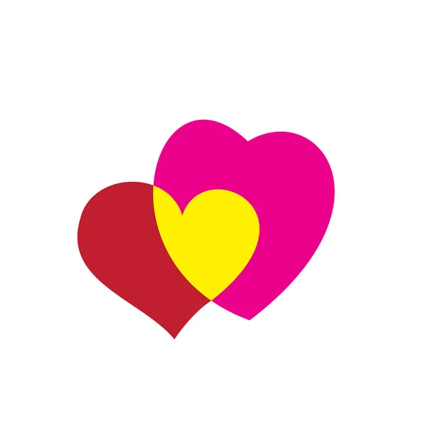 Herz Symbol Bunte Herzen Symbol Liebeszeichen Herzschlag Silhouette Herz Piktogramme — Stockvektor