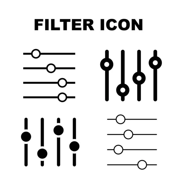 Icône Filtre Web Symbole Régulateur Niveau Panneau Contrôle Élément Graphique — Image vectorielle