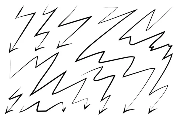 Χειροκίνητη Απεργία Φωτισμού Llightning Σκίτσο Μπουλόνι Scribble Ζωγραφισμένα Στο Χέρι — Διανυσματικό Αρχείο