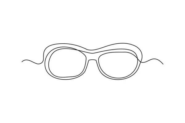 Óculos Desenho Linha Óculos Desenho Único Linha Arte Ocular Monolina — Vetor de Stock