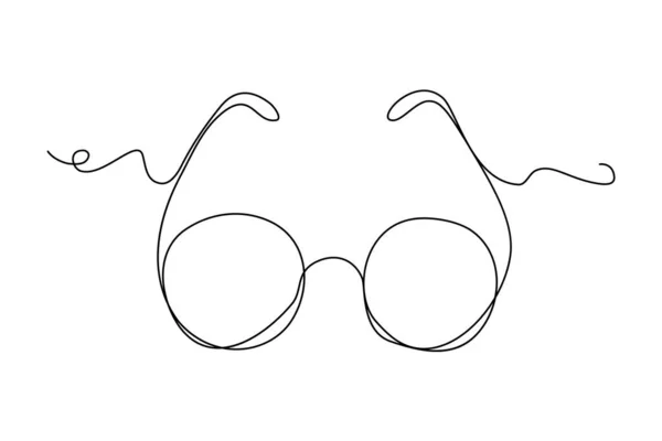 Gafas Dibujo Línea Gafas Graduadas Solo Dibujo Ocular Arte Línea — Archivo Imágenes Vectoriales