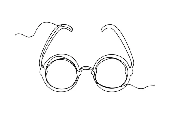 Óculos Desenho Linha Óculos Desenho Único Linha Arte Ocular Monolina — Vetor de Stock
