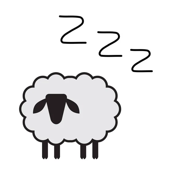 Zzz Sheep Icon Snoring Symbol Zzzz Pictogram Snore Sign Sleep — Stock Vector