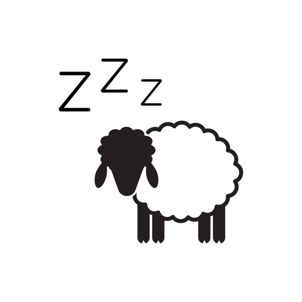 Ikona Ovcí Zzz Chrápání Symbol Zzzz Piktogram Chrápání Znamení Spánek — Stockový vektor