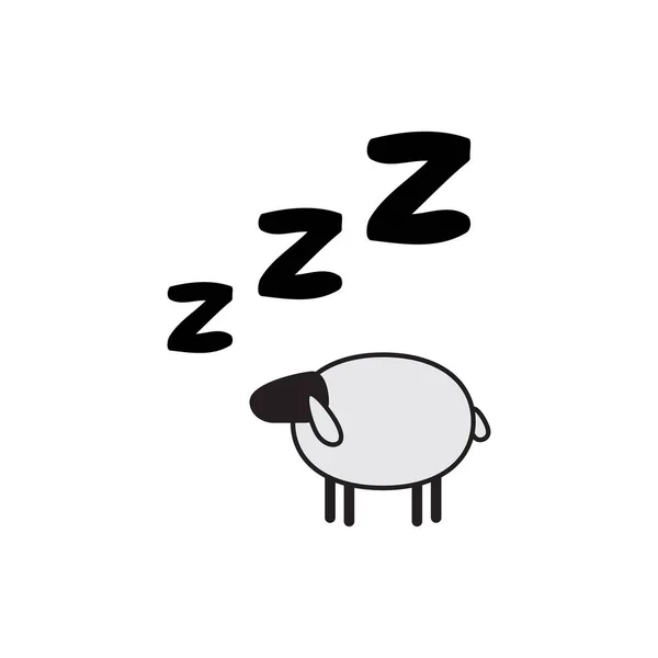 Zzz羊のアイコン いびき記号 Zzzz絵文字 スヌア記号 睡眠音ベクトル図 — ストックベクタ