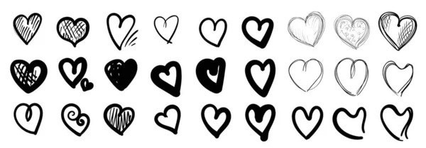 Çizimi Kalp Hazır Aşk Şekli Karalama Sembolü Karalama Kalp Vektör — Stok Vektör