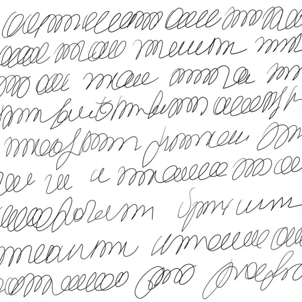 Klasik el yazısı mektubu. El yazısı karalama sözcükleri, retro okunamaz metin, lorem mektubu, antika sahte el yazması, klasik Lorem ipsum metin deseni.