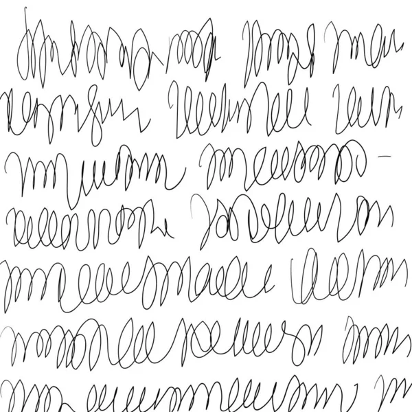 Lettre Manuscrite Vintage Écriture Main Gribouillis Mots Texte Rétro Illisible — Image vectorielle