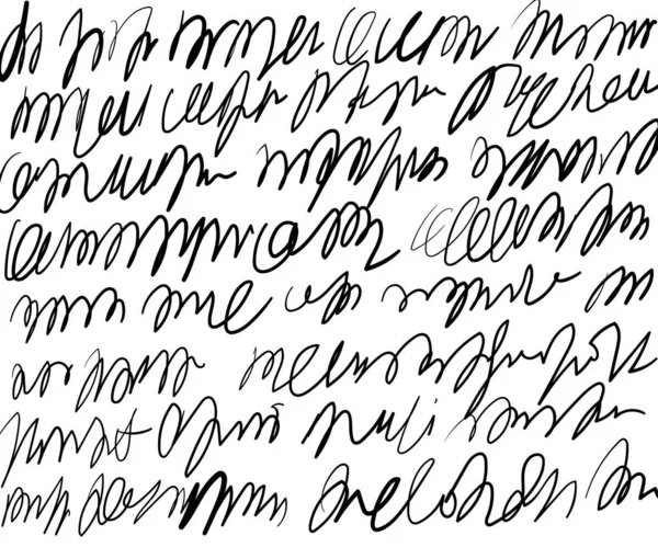 Klasik el yazısı mektubu. El yazısı karalama sözcükleri, retro okunamaz metin, lorem mektubu, antika sahte el yazması, klasik Lorem ipsum metin deseni.