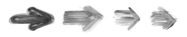 Набір Стрілок Пензлем Водні Кольорові Вказівники Текстури Пензля Курсор Лінії — стокове фото