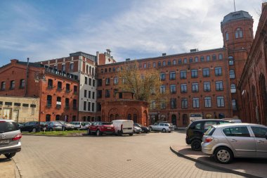  Old brick buildings in Zyrardow, Zyrardw historical center, Masovia, Editorial image