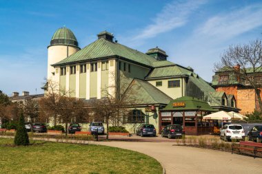  Old brick buildings in Zyrardow, Zyrardw historical center, Masovia, Editorial image