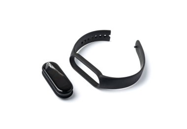 Broken fitness watch isolated. Smart wristwatch, crashed fitness bracelet, pedometer, broken fitbit on white background