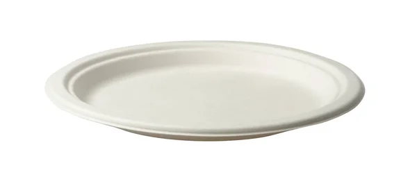 Paper Plate Isolated Eco Tableware Disposable Cutlery Biodegradable Cardboard Plates — Fotografia de Stock