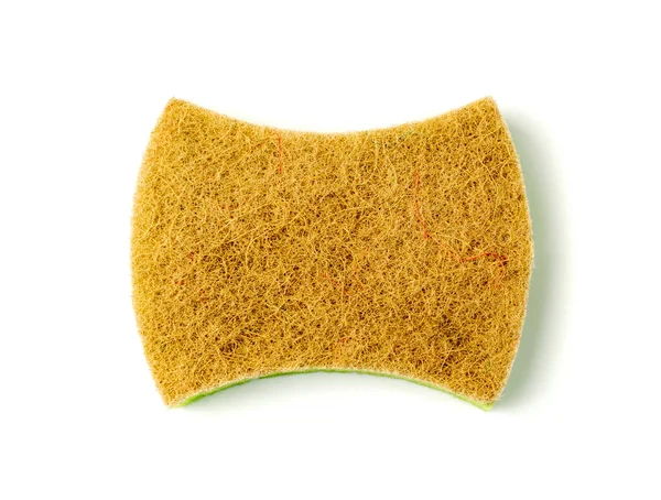 Natural Sponge Isolated Green Brown Sponges Body Care Concept Eco — Zdjęcie stockowe