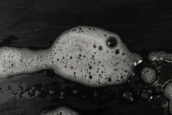 Detergent Foam Texture Background Lather Pattern Soap Bubbles Black Stone — Stockfoto