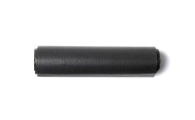 Garbage bag roll isolated. Trash package, new rolled plastic bin bags, black polyethylene waste container on white background