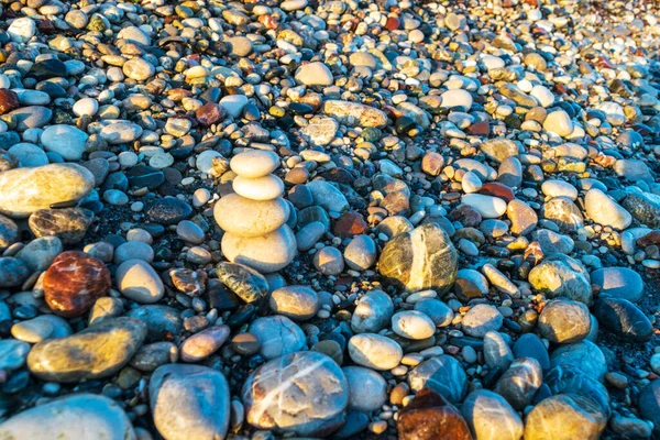 Stone Pyramid Pebbles Balance Pile Harmony Zen Stones Balance Stack — Stock Photo, Image