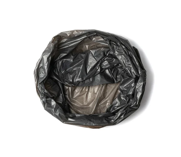 Empty Garbage Bag Isolated Trash Package Top View New Plastic — Zdjęcie stockowe