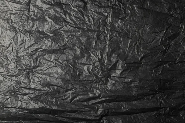 Crumpled Garbage Bag Texture Background Trash Package Pattern Wadded Plastic — Stockfoto