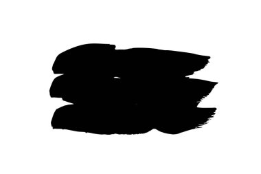 Fırça darbesi. Siyah boya fırçası arkaplan dokusu, fırça darbesi çerçeve boyası, mürekkep boyası afişi, sıçrama lekesi vektör çizimi