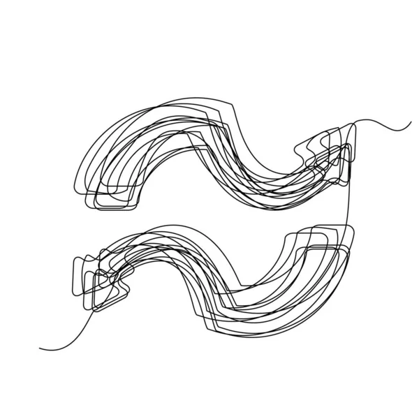 Çizgi çizen ok. Tek çizim yön simgesi, çizgi sanatı yol gösterici, sürekli monolin çizimi, bir çizgili çizgi ok logosu, doğrusal vektör çizimi