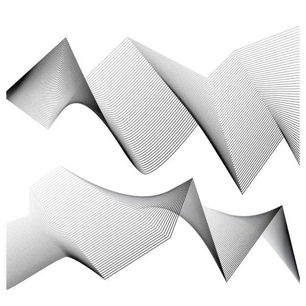Line Wave Pattern Set Wavy Lines Thin Curve Lines Background — Vector de stock